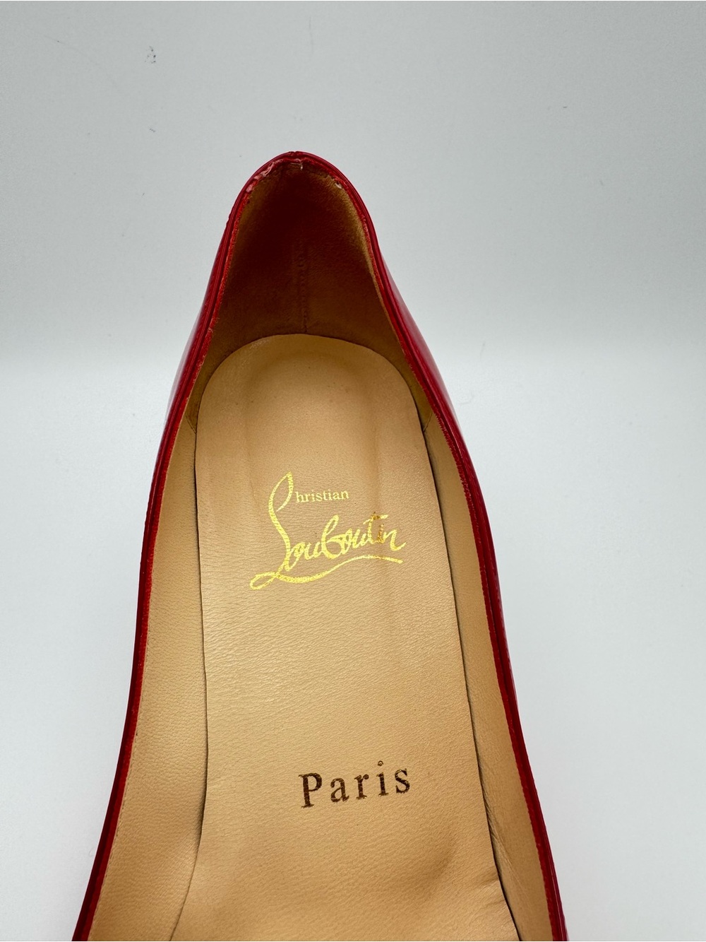 Christian Louboutin Red Patent Leather Peep Toe Platform Pumps Heels EU 36 - Picture 4 of 7